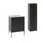 Ensemble meuble simple vasque encastrée 60cm 2 portes sur pieds et colonne Daria Noir