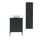 Ensemble meuble simple vasque 60cm 2 portes sur pieds et colonne Daria Noir