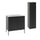 Ensemble meuble simple vasque encastrée 80cm 2 portes sur pieds et colonne Daria Noir