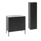 Ensemble meuble simple vasque encastrée 80cm 2 portes sur pieds et colonne Daria Noir