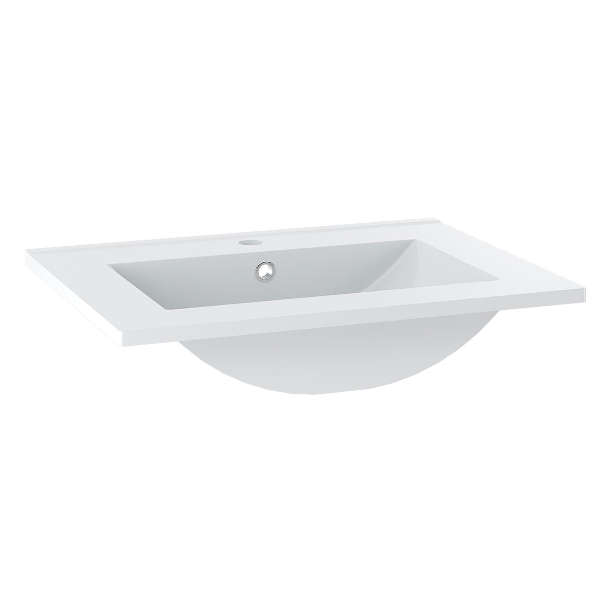 Meuble simple vasque encastrée 60cm 2 portes sur pieds Daria Noir - vue 7