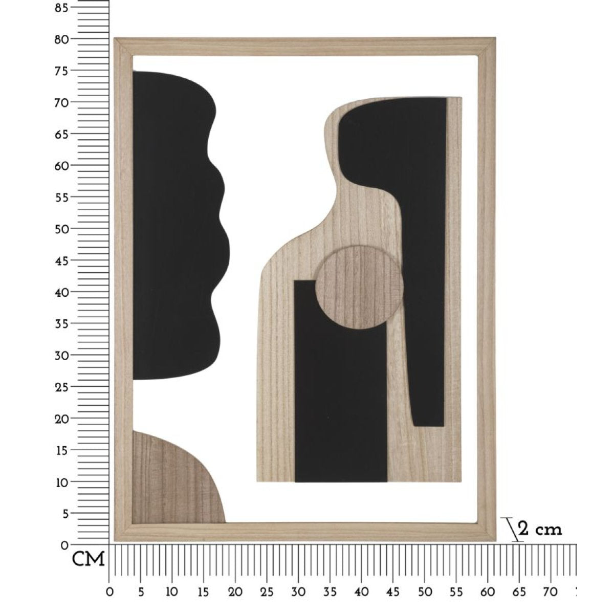 Décoration murale abstraite 60x80 cm Malva Bois et Noir - vue 6