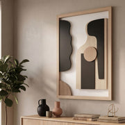 Décoration murale abstraite 60x80 cm Malva Bois et Noir