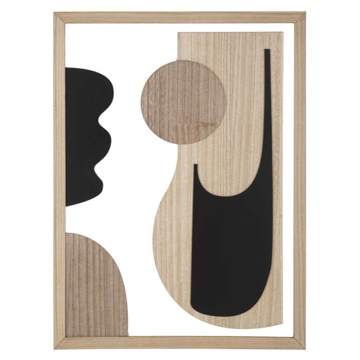 Décoration murale abstraite 60x80 cm Malva Noir et Bois - vue 2