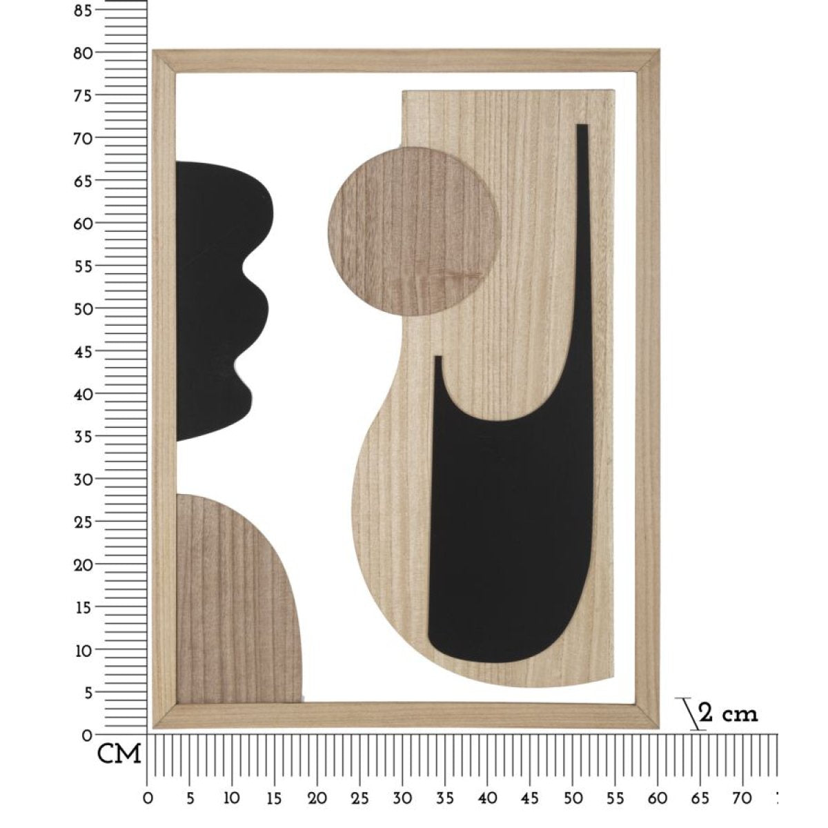 Décoration murale abstraite 60x80 cm Malva Noir et Bois - vue 6