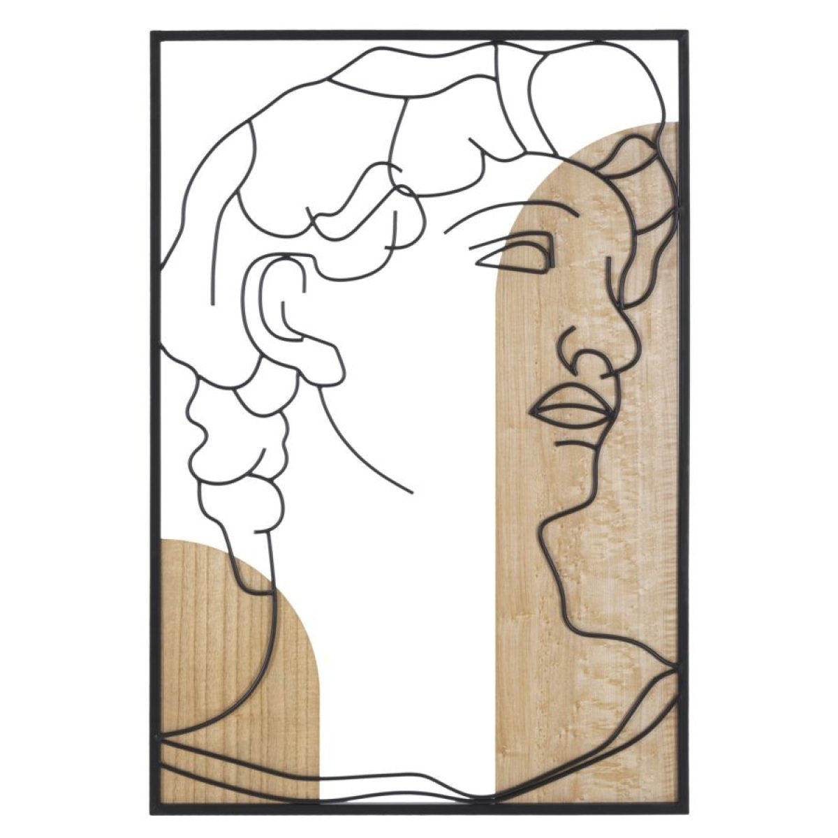 Décoration murale buste antique métal 50x80 cm Adonis Bois et Noir - vue 2