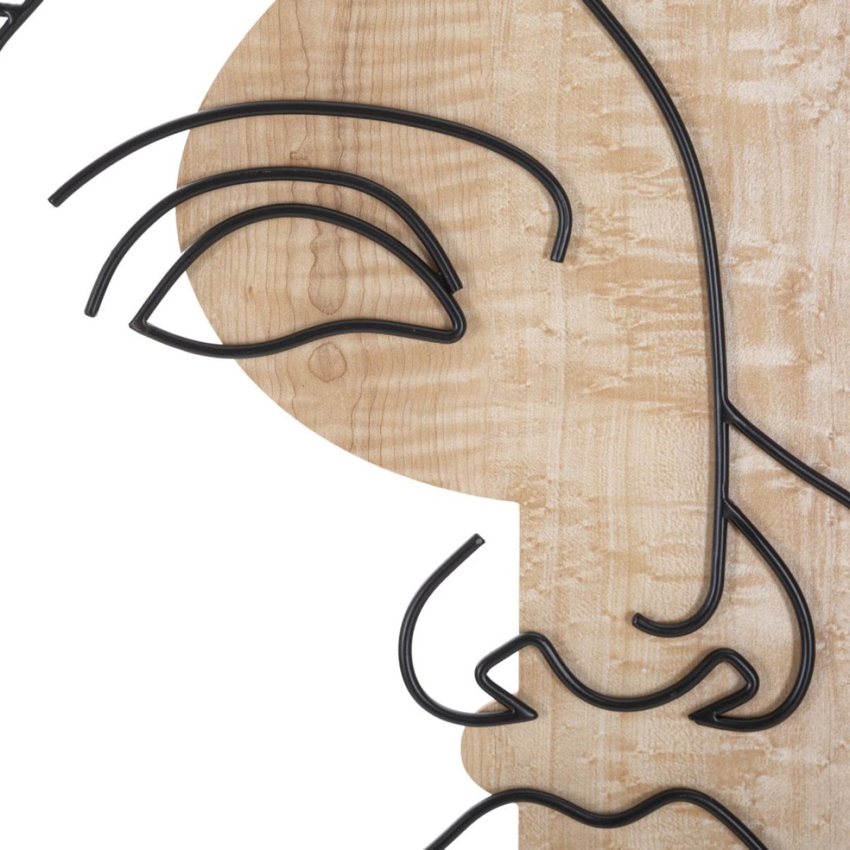 Décoration murale buste antique métal 50x80 cm Adonis Noir et Bois - vue 3