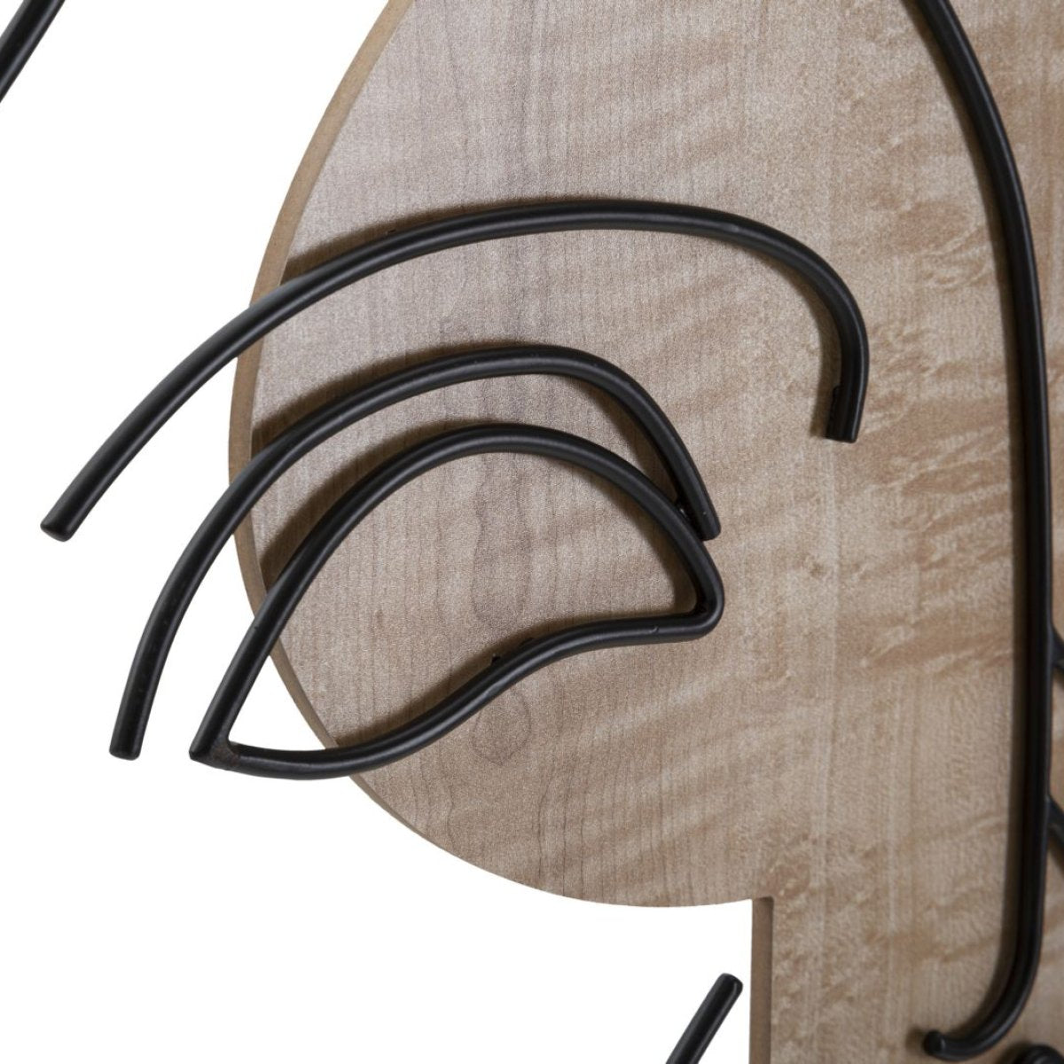 Décoration murale buste antique métal 50x80 cm Adonis Noir et Bois - vue 5