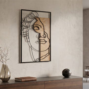 Décoration murale buste antique métal 50x80 cm Adonis Noir et Bois