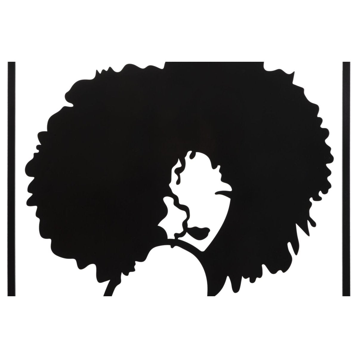 Décoration murale femme coupe afro métal 60x80 cm Panama Noir - vue 3