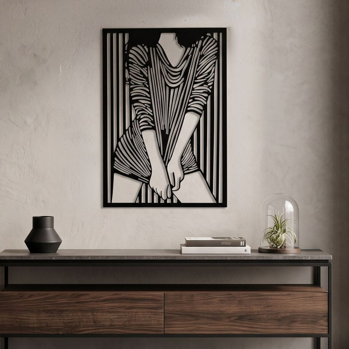 Décoration murale femme métal 40x60 cm Camilia Noir