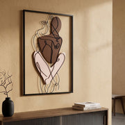 Décoration murale Line Art couple métal 60x80 cm Clyde Noir