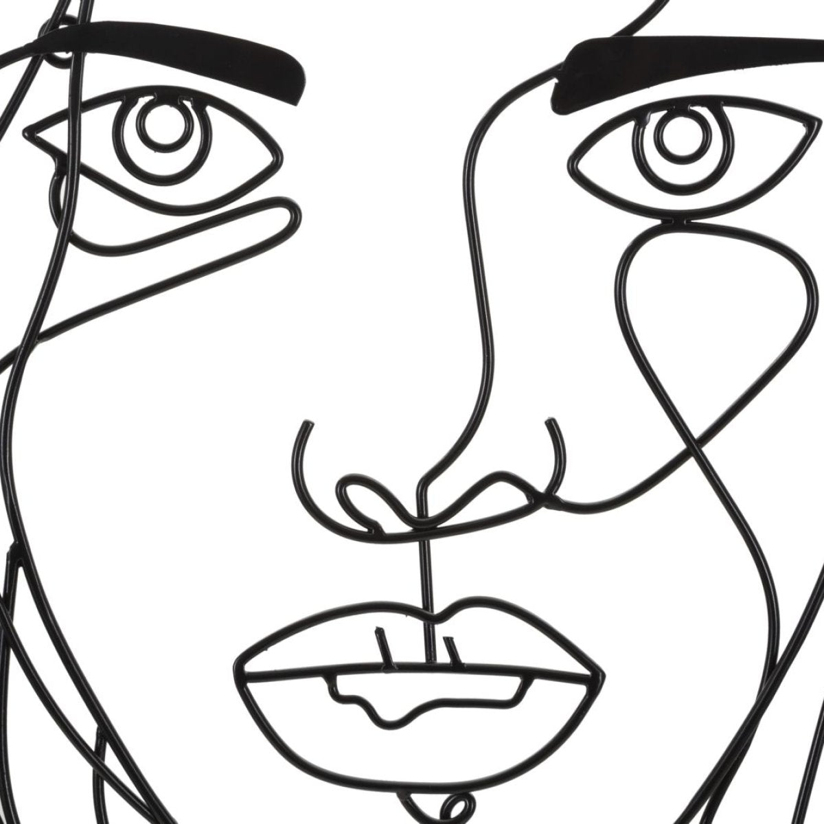 Décoration murale Line Art visage femme métal 57x80 cm Ivy Noir - vue 3