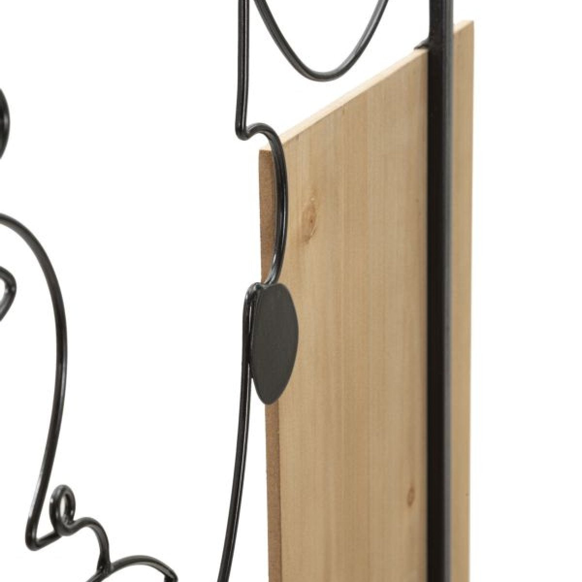 Décoration murale Line Art visage femme métal 63x90 cm Celina Noir et Bois - vue 5