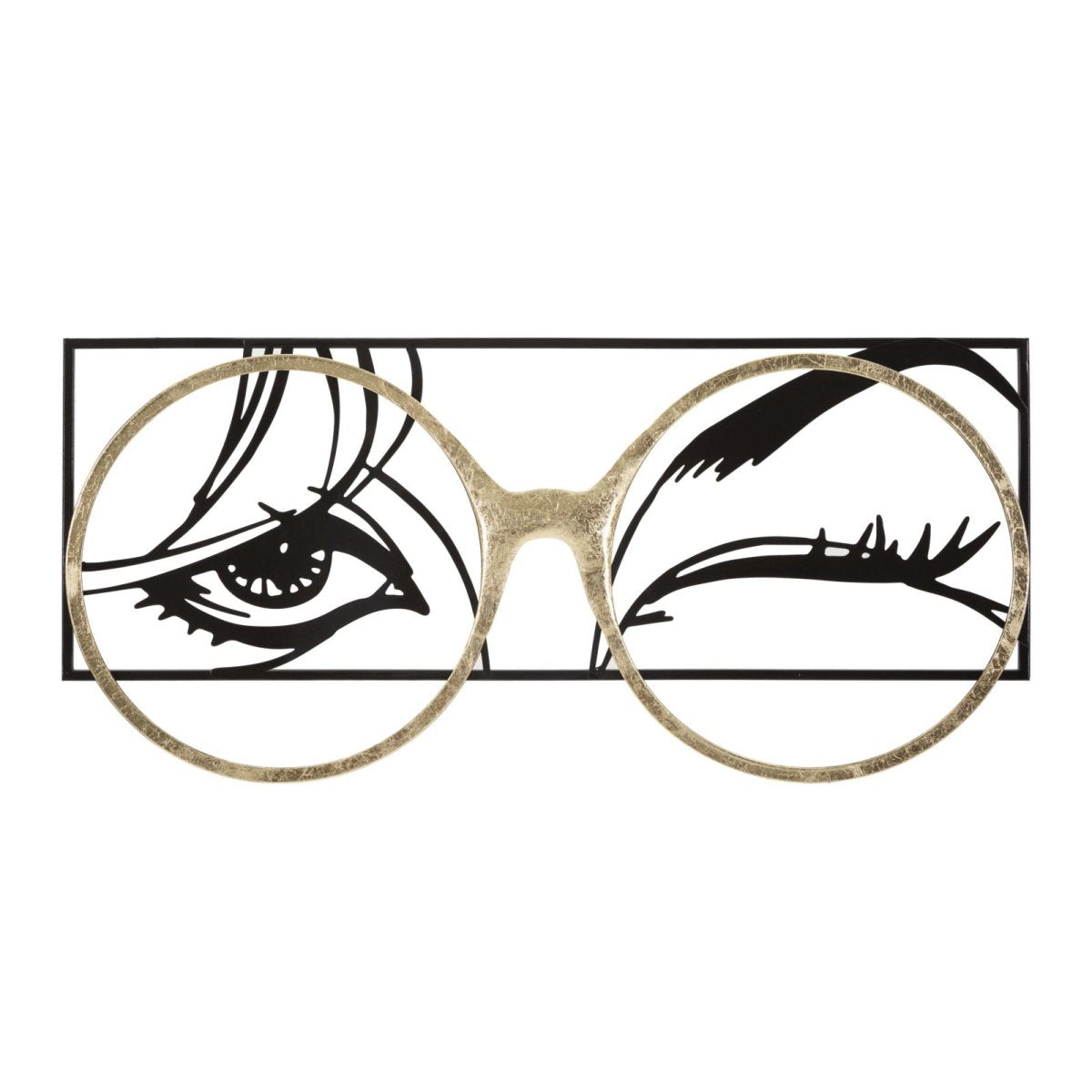 Décoration murale lunettes 3D métal 90x41 cm Océane Noir et Doré - vue 2