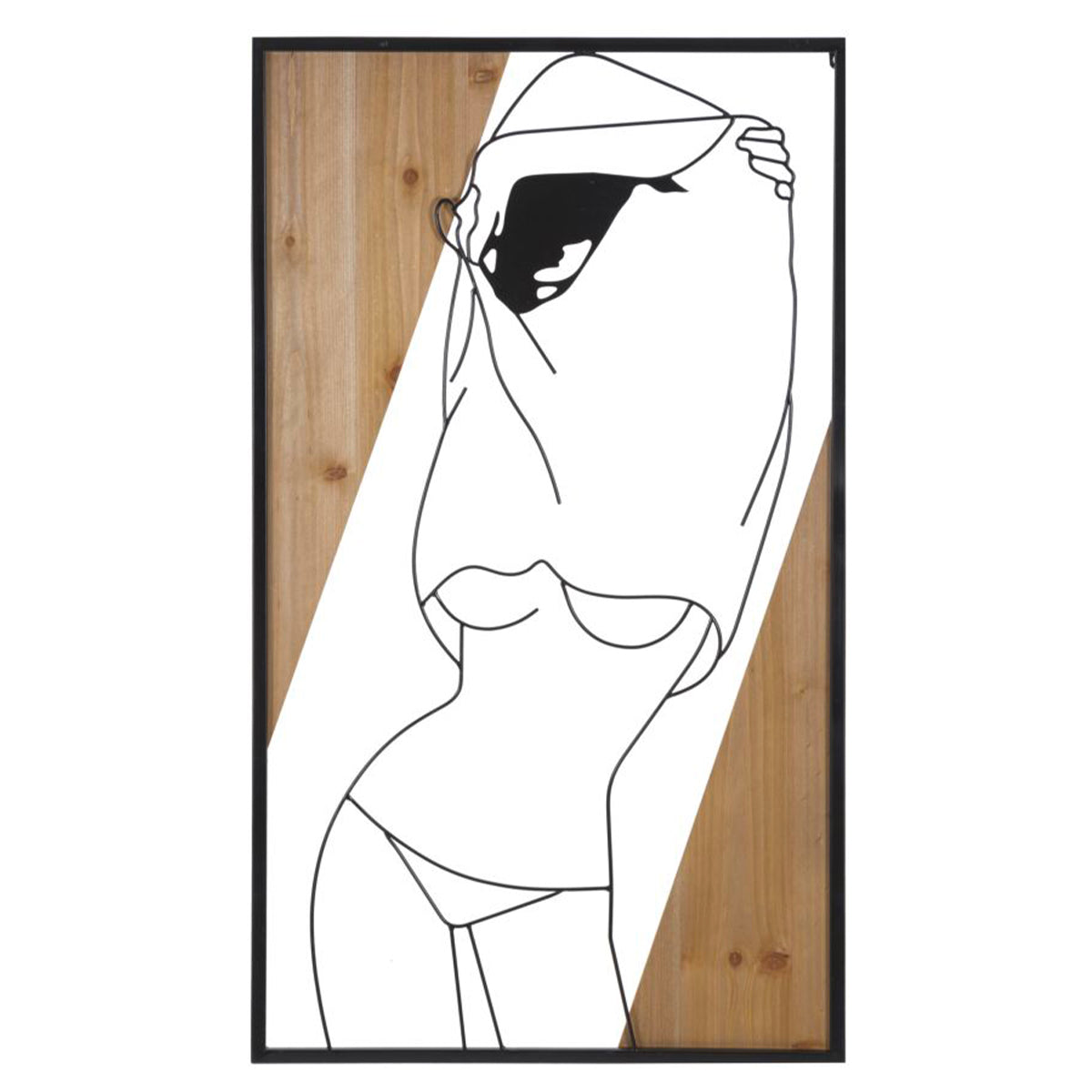 Décoration murale silhouette femme 50x90 cm Horia Bois et Noir - vue 2