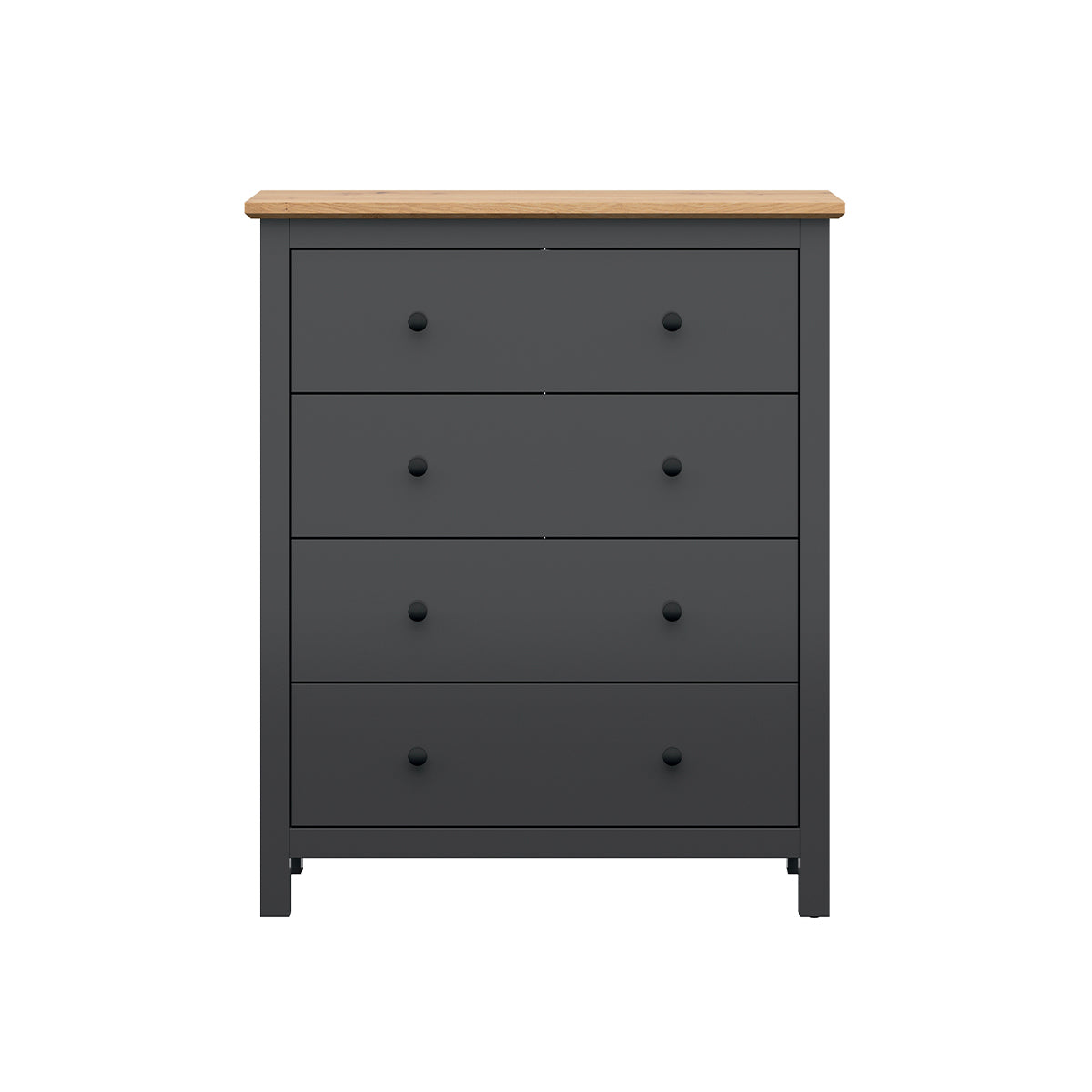 Commode 4 tiroirs Duck Gris anthracite et Bois - vue 3