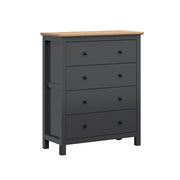 Commode 4 tiroirs Duck Gris anthracite et Bois