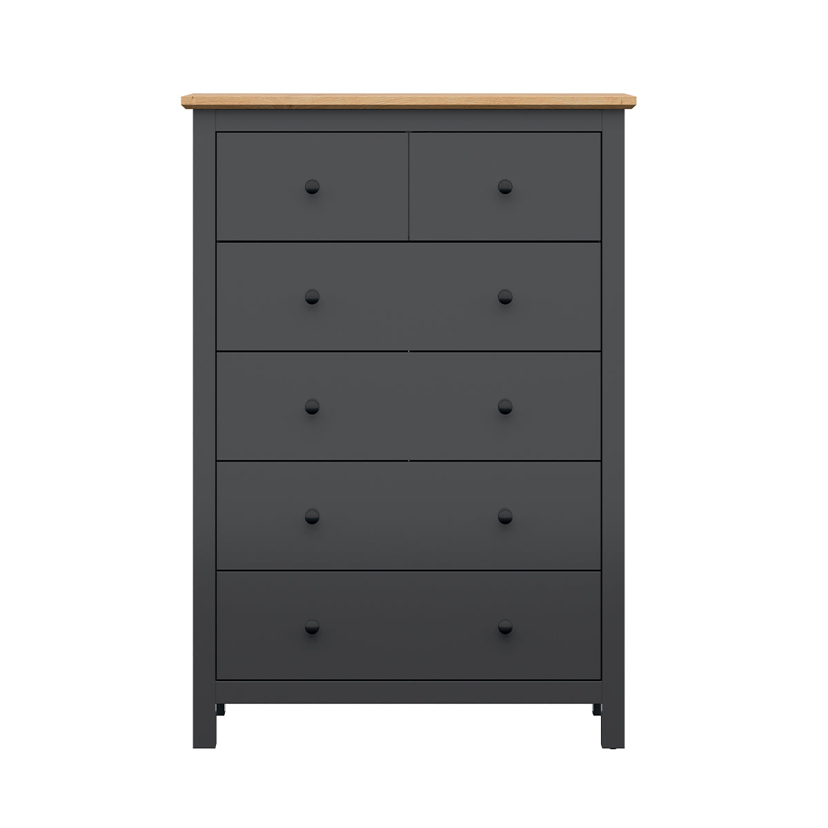 Commode 6 tiroirs Duck Gris anthracite et Bois - vue 3