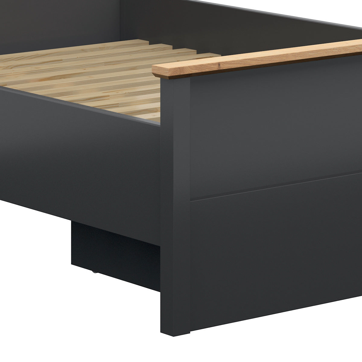 Lit 140x200 Duck Gris anthracite et Bois - vue 5