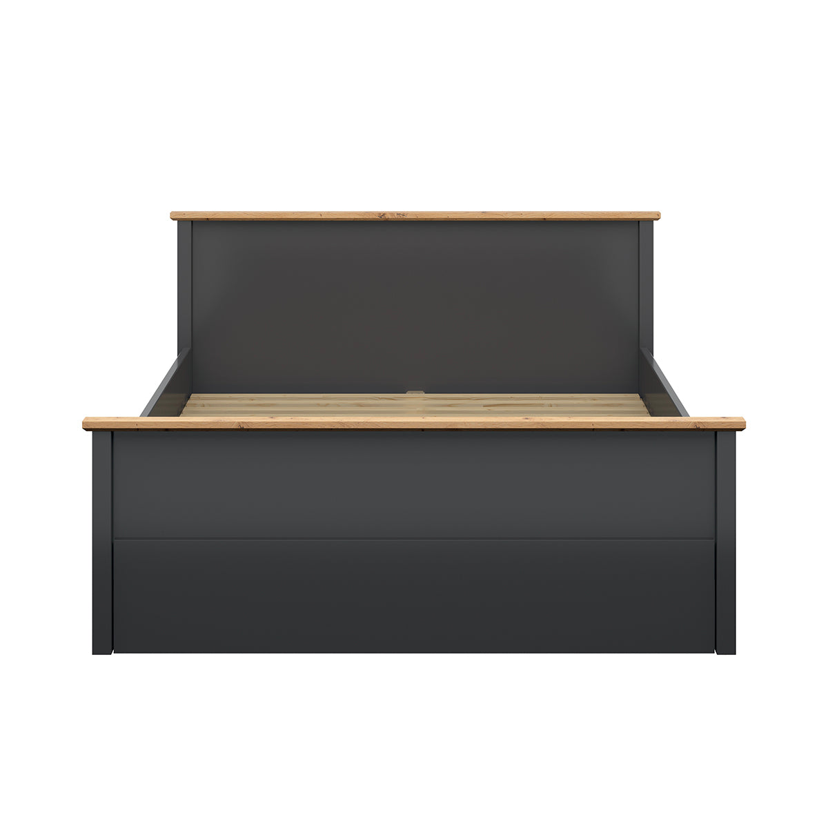 Lit 160x200 Duck Gris anthracite et Bois - vue 4