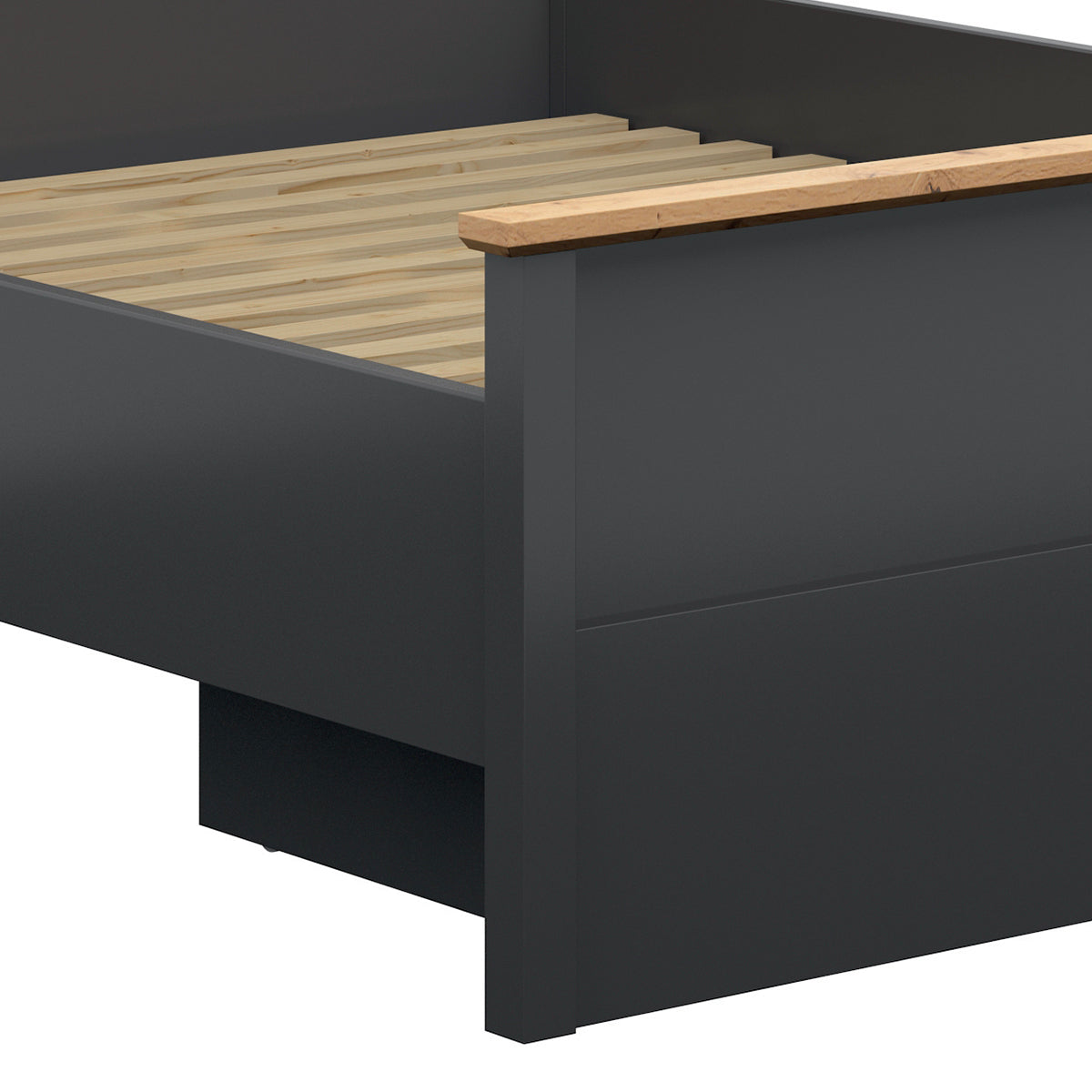 Lit 160x200 Duck Gris anthracite et Bois - vue 5