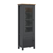 Vitrine 2 portes avec LED Duck Gris anthracite et Bois