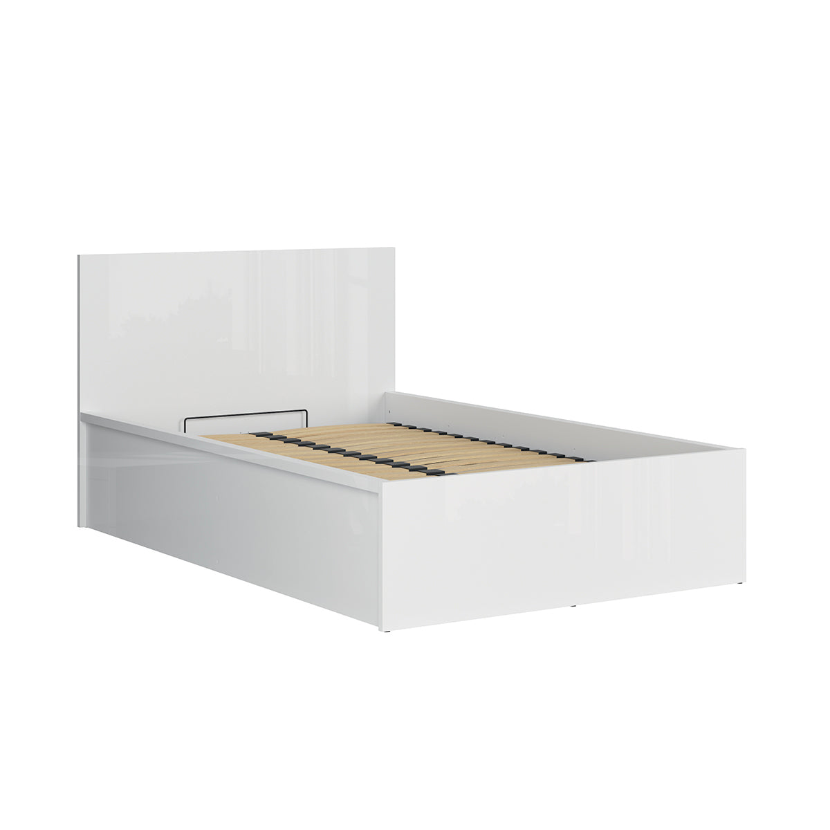 Lit coffre 120x200 sommier inclus Edwin Blanc - vue 3