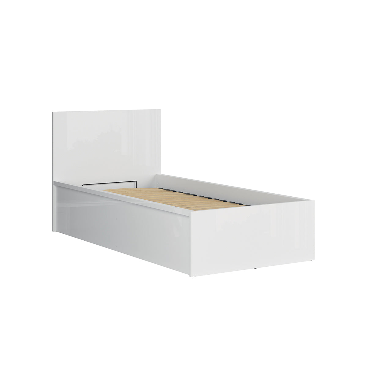 Lit coffre 90x200 sommier inclus Edwin Blanc - vue 3
