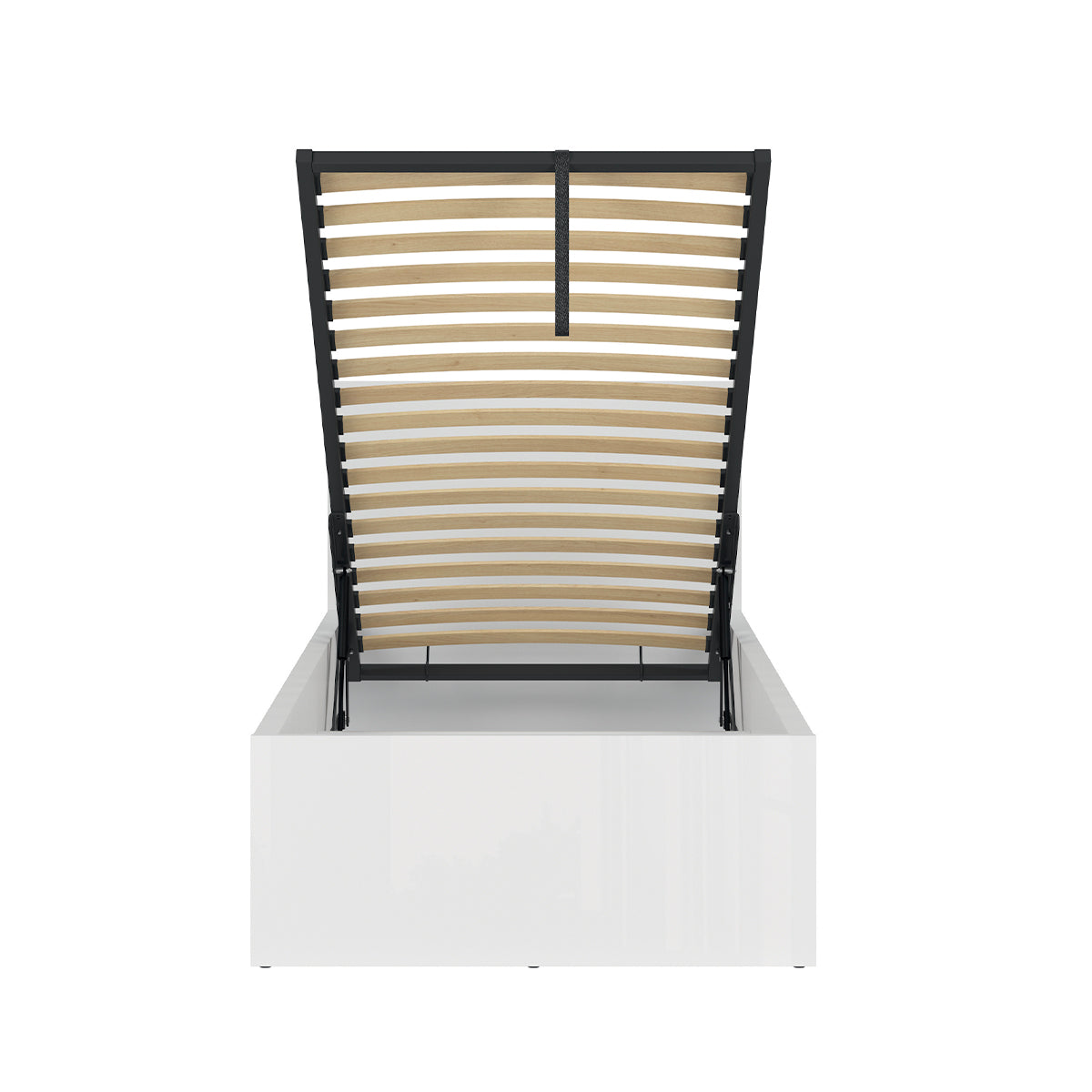 Lit coffre 90x200 sommier inclus Edwin Blanc - vue 2