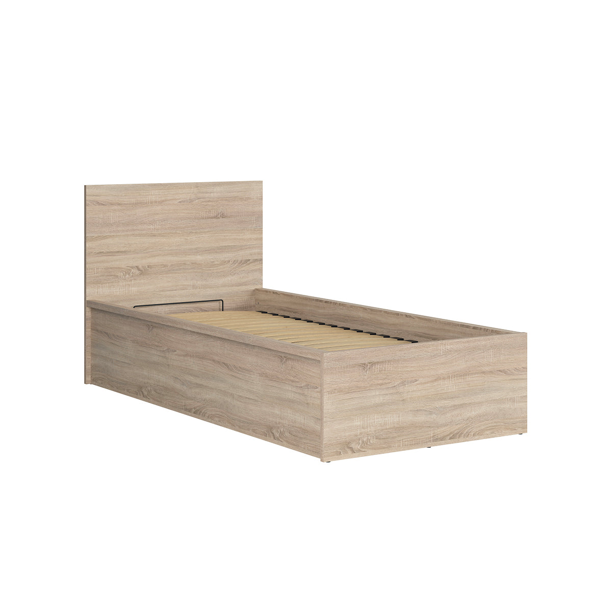 Lit coffre 90x200 sommier inclus Edwin Bois Clair - vue 3