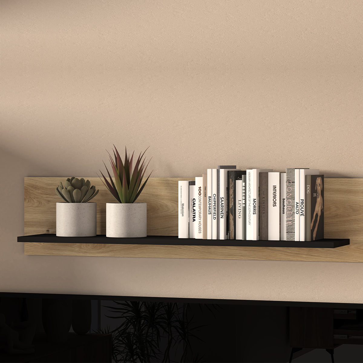 Étagère murale Elara Bois et Noir - vue 3