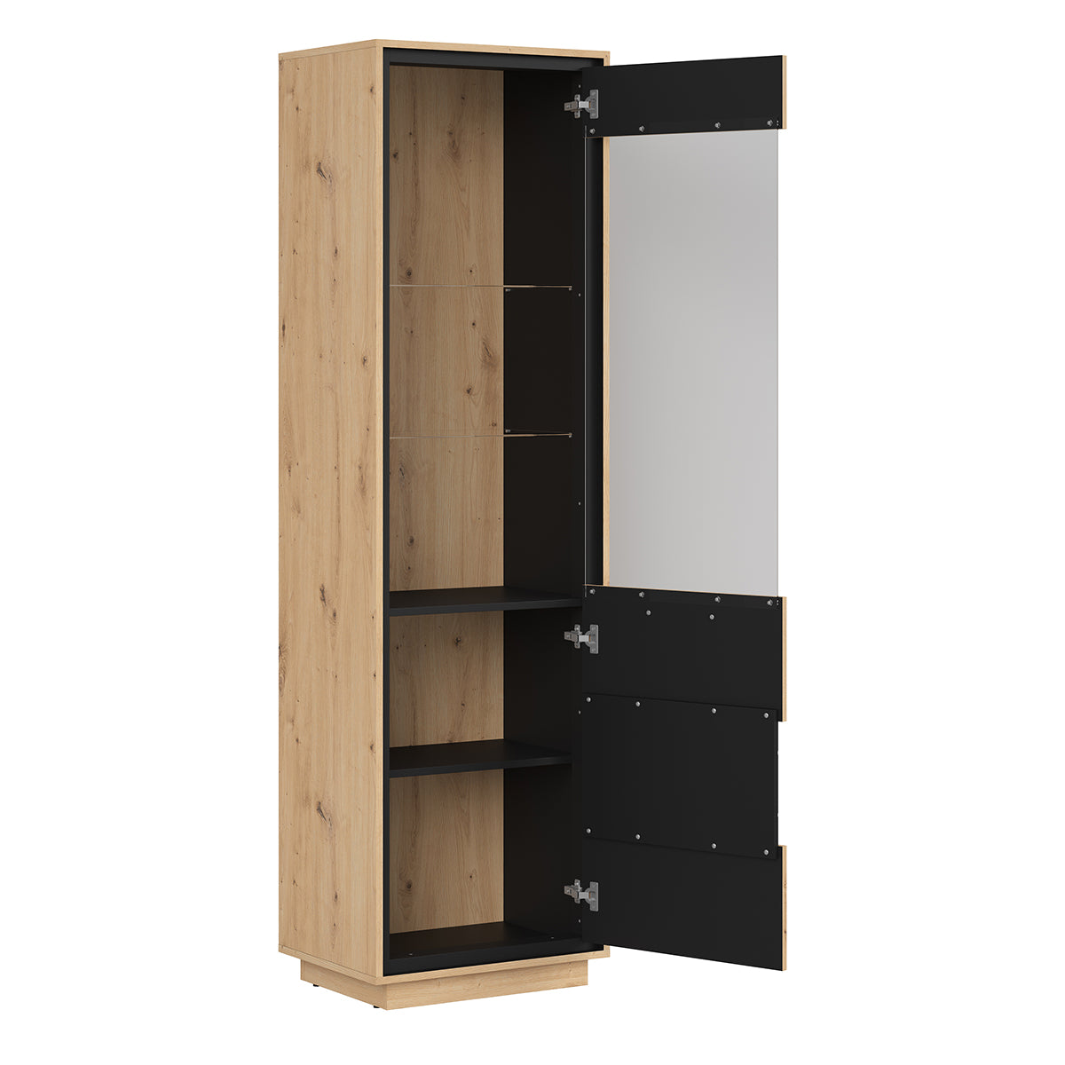 Vitrine 1 porte Elijah Bois et Noir - vue 2