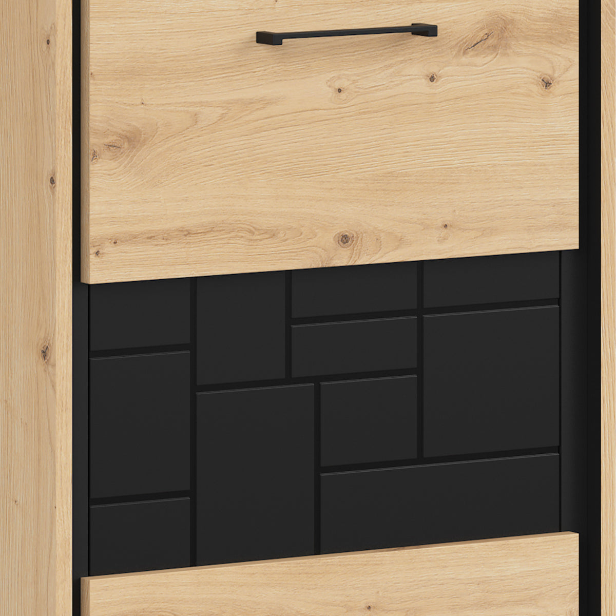 Vitrine 1 porte Elijah Bois et Noir - vue 4