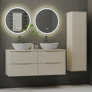 Ensemble meuble double vasque 120cm et colonne Ellie Cachemire