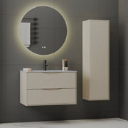 Ensemble meuble simple vasque encastrée 80cm et colonne Ellie Cachemire