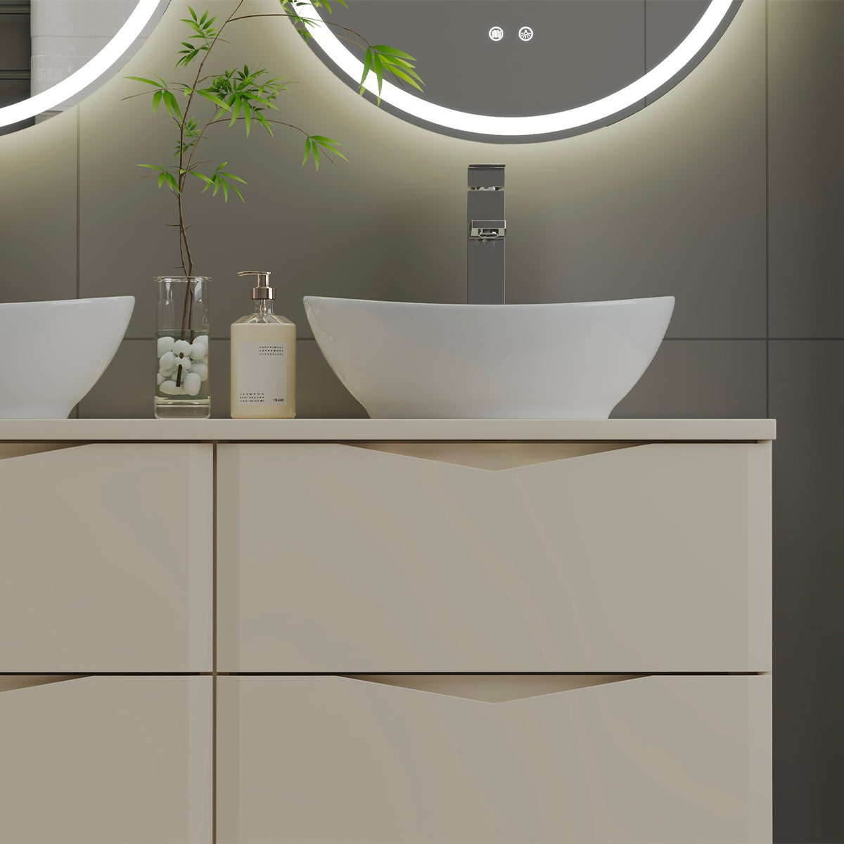 Meuble double vasque 120cm Ellie Cachemire - vue 9