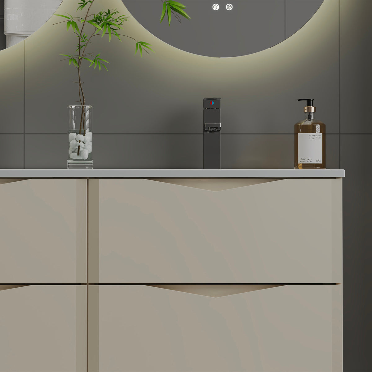 Meuble sous-vasque 120cm Ellie Cachemire - vue 7