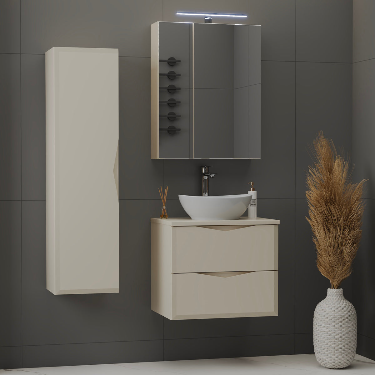 Meuble simple vasque 60cm Ellie Cachemire - vue 9