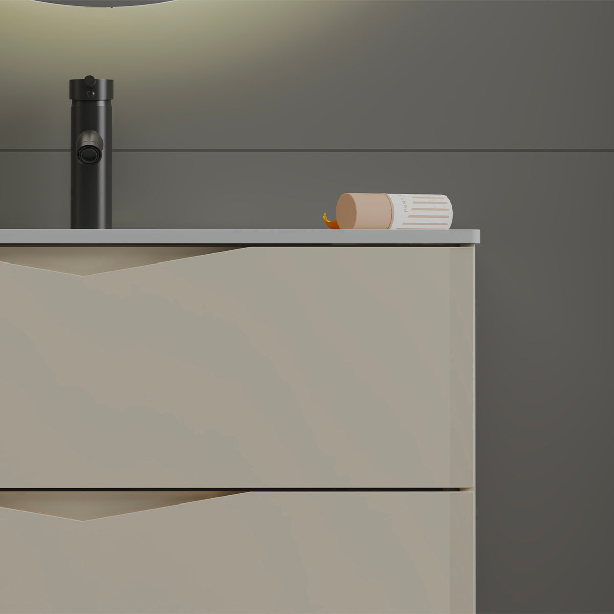 Meuble simple vasque encastrée 80cm Ellie Cachemire - vue 9