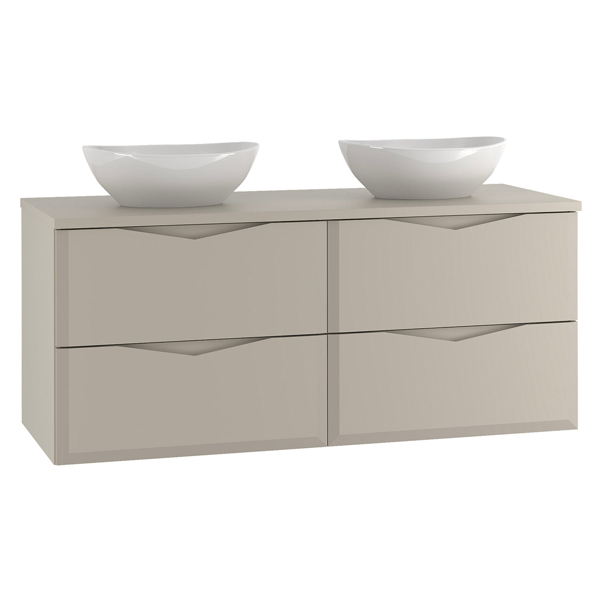 Ensemble meuble double vasque 120cm et colonne Ellie Cachemire - vue 3
