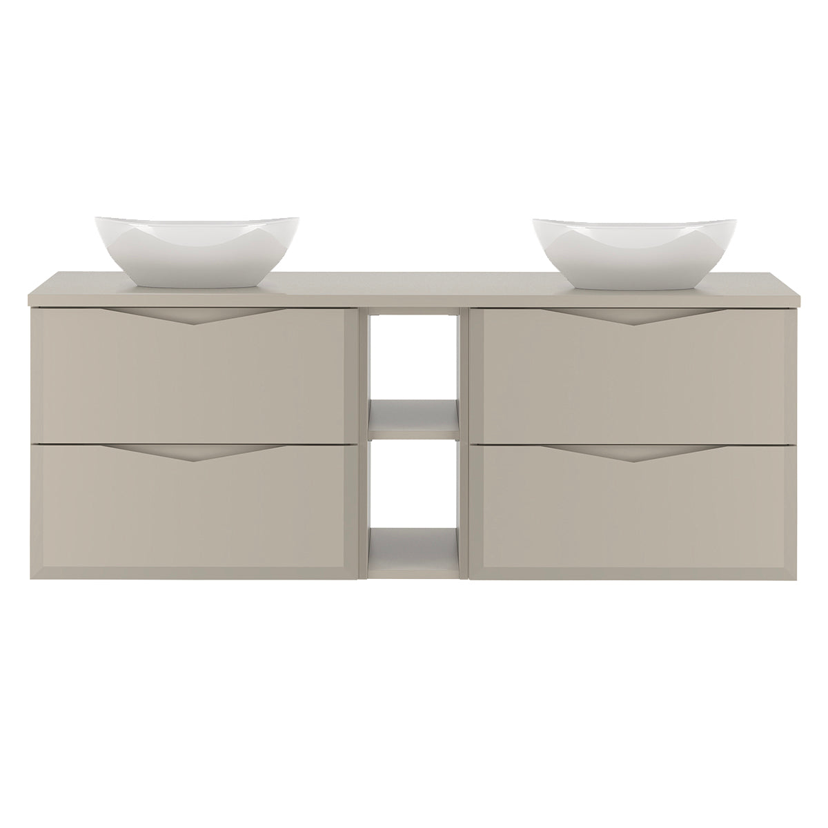 Meuble double vasque 140cm 2 niches Ellie Cachemire - vue 2