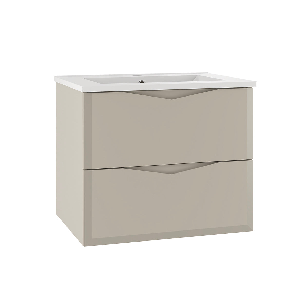 Ensemble meuble simple vasque encastrée 60cm et colonne Ellie Cachemire - vue 3