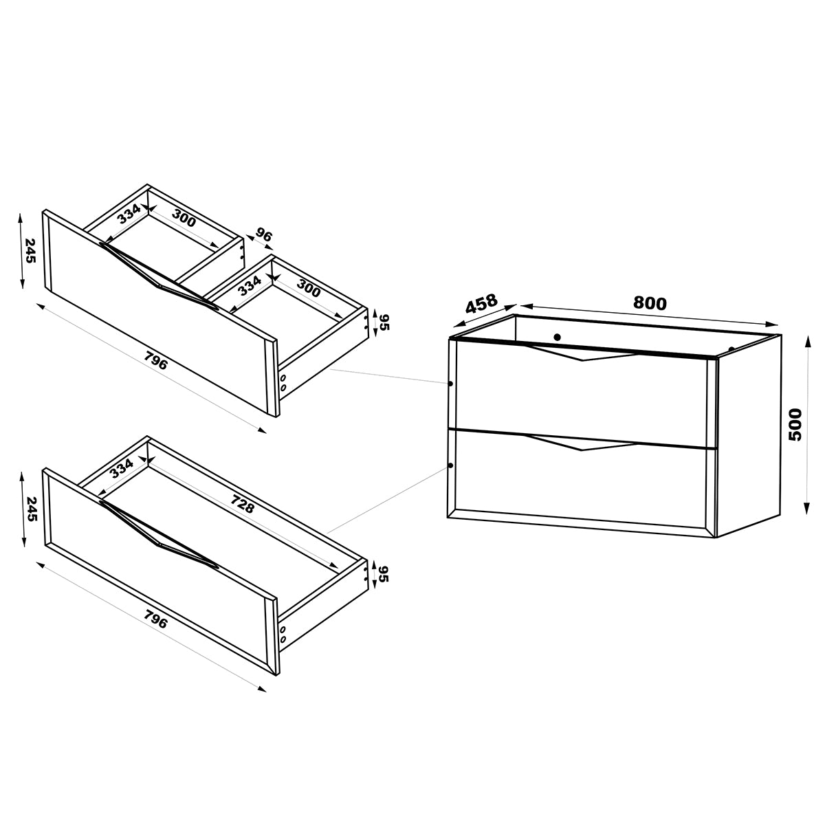 Meuble simple vasque 80cm Ellie Cachemire - vue 10