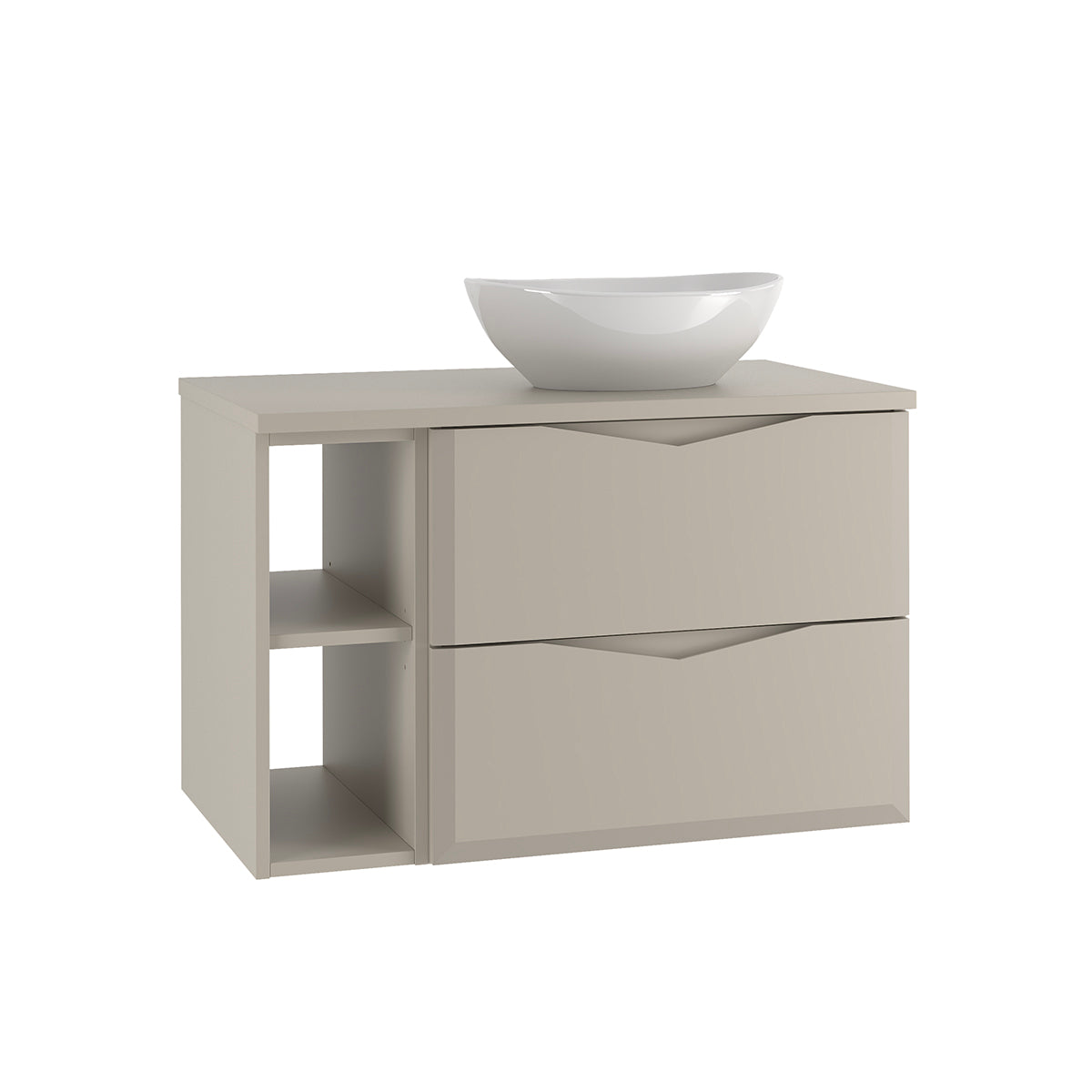 Meuble simple vasque 80cm 2 niches Ellie Cachemire