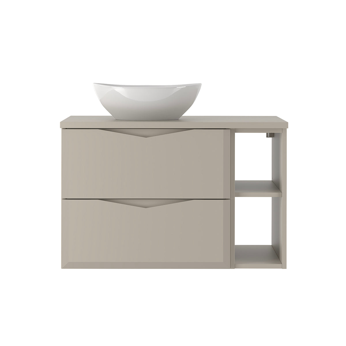 Meuble simple vasque 80cm 2 niches Ellie Cachemire - vue 2