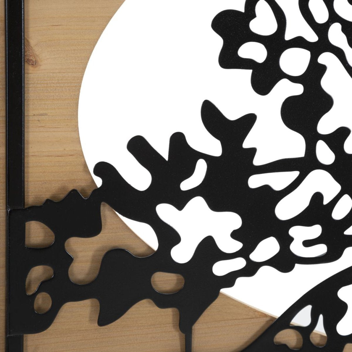 Ensemble de 3 décorations murales triptyque arbre métal 176x90 cm Sarabi Noir et Bois - vue 3