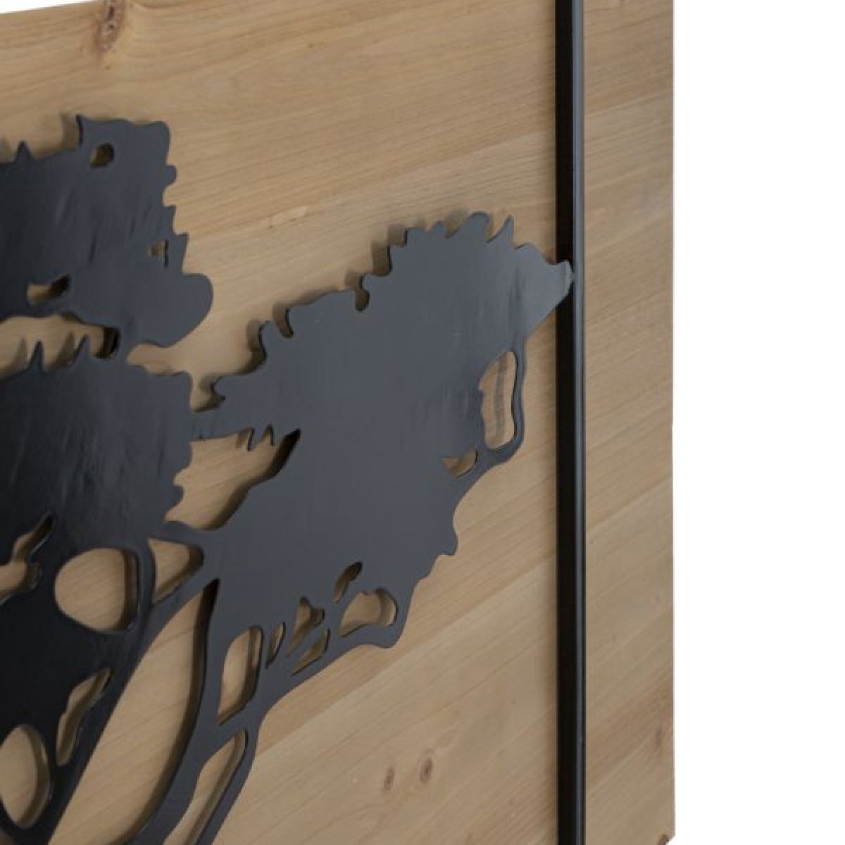 Ensemble de 3 décorations murales triptyque arbre métal 204x80 cm Sarabi Noir et Bois - vue 5