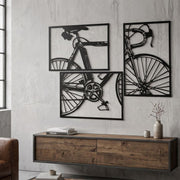 Ensemble de 3 décorations murales vélo métal 40x60 cm l'unité Paris Noir