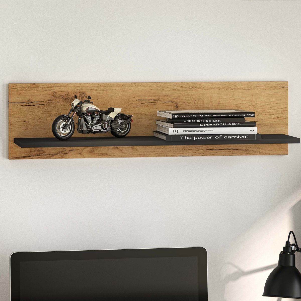 Etagère murale Zoran Noir et Bois - vue 2
